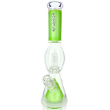 13" AFM Glass UFO Pyramid Beaker Bong with Showerhead Perc and Green Accents
