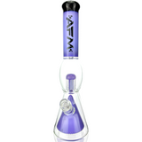 16" AFM Glass Beaker Bong with UFO Pyramid Perc and Purple Accents - Front View