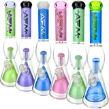 AFM Glass 16" UFO Pyramid Perc Beaker Bongs in various colors with bent necks and showerhead percs