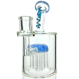 6" AFM Glass Dab Rig with 12 Arm Tree Perc, Bent Neck, and Clear Body - Front View