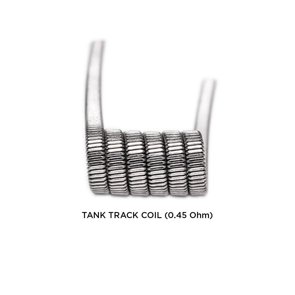 Medusa Customs Tank Track Pre-Built Coil, 0.45 Ohm, close-up view on white background