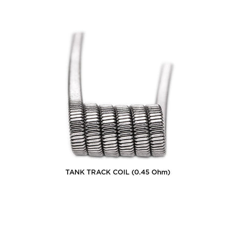 Medusa Customs Tank Track Pre-Built Coil, 0.45 Ohm, close-up view on white background