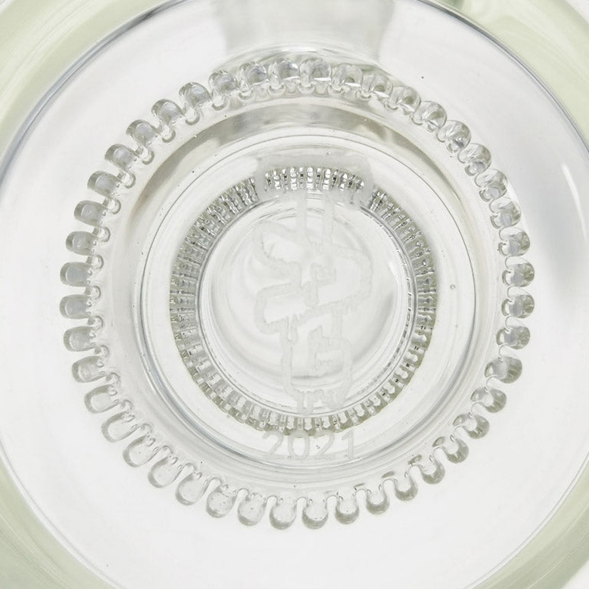 Thick Ass Glass 12" UFO Perc Bong 65x5MM with Super Slit Bellow - 18MM Female