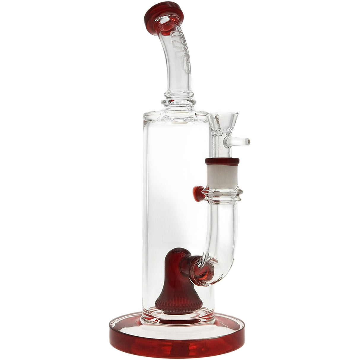 Thick Ass Glass 12" UFO Perc Bong 65x5MM with Super Slit Bellow - 18MM Female