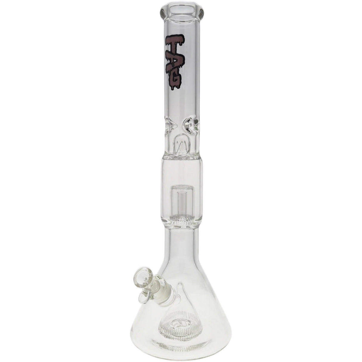 Thick Ass Glass 21" Beaker with Slit Pyramid & Showerhead Percolator - 50x7MM