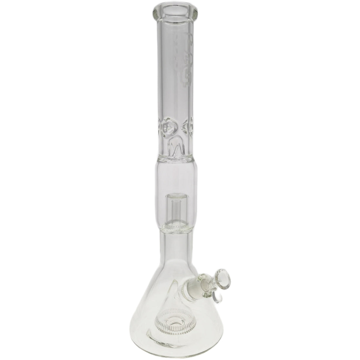 Thick Ass Glass 21" Beaker with Slit Pyramid & Showerhead Percolator - 50x7MM