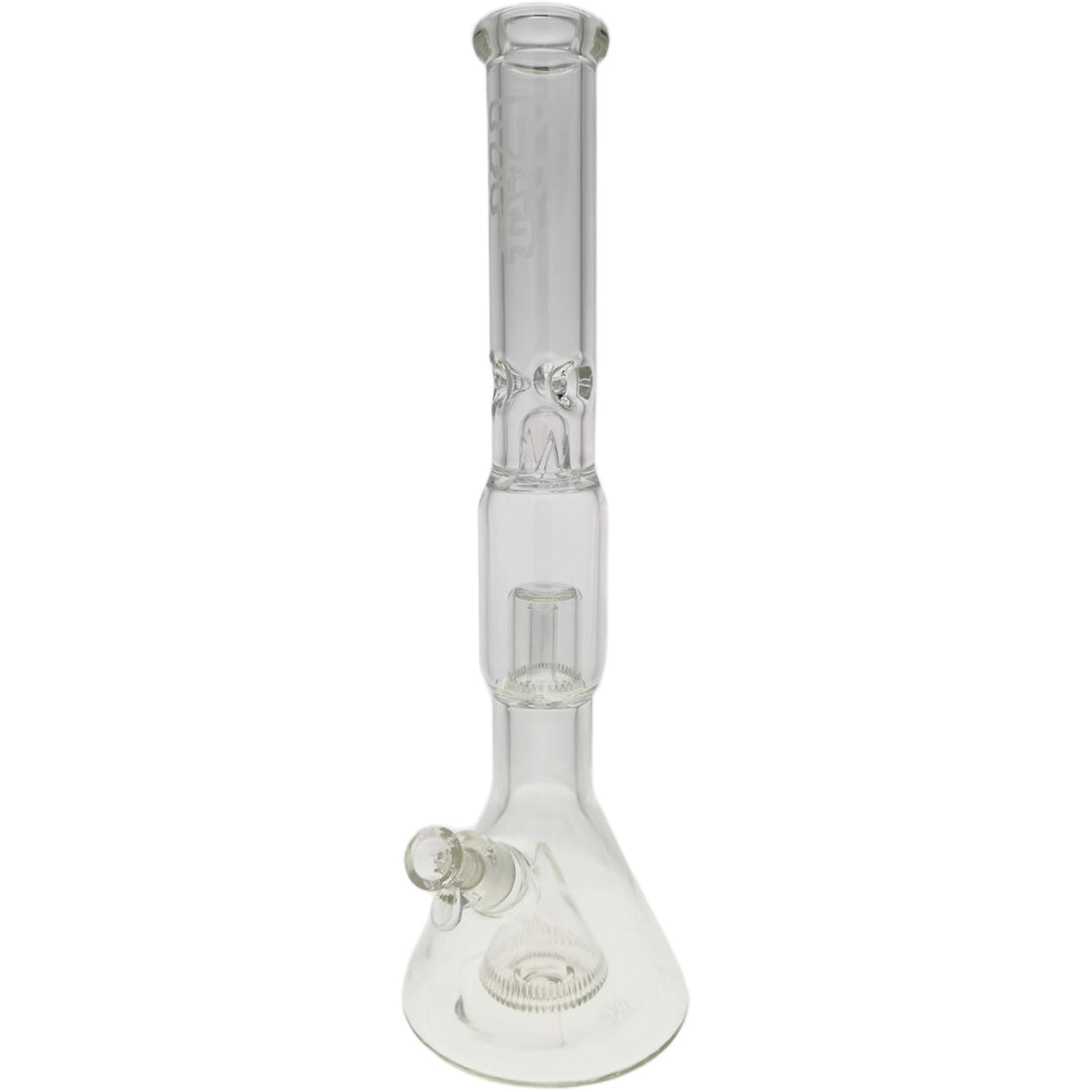 Thick Ass Glass 21" Beaker with Slit Pyramid & Showerhead Percolator - 50x7MM