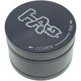 Thick Ass Glass 3" Four-Chamber 120 Micron Grinder with Wavy Logo - Black