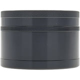 Thick Ass Glass 3" Four-Chamber 120 Micron Grinder with Wavy Logo - Black