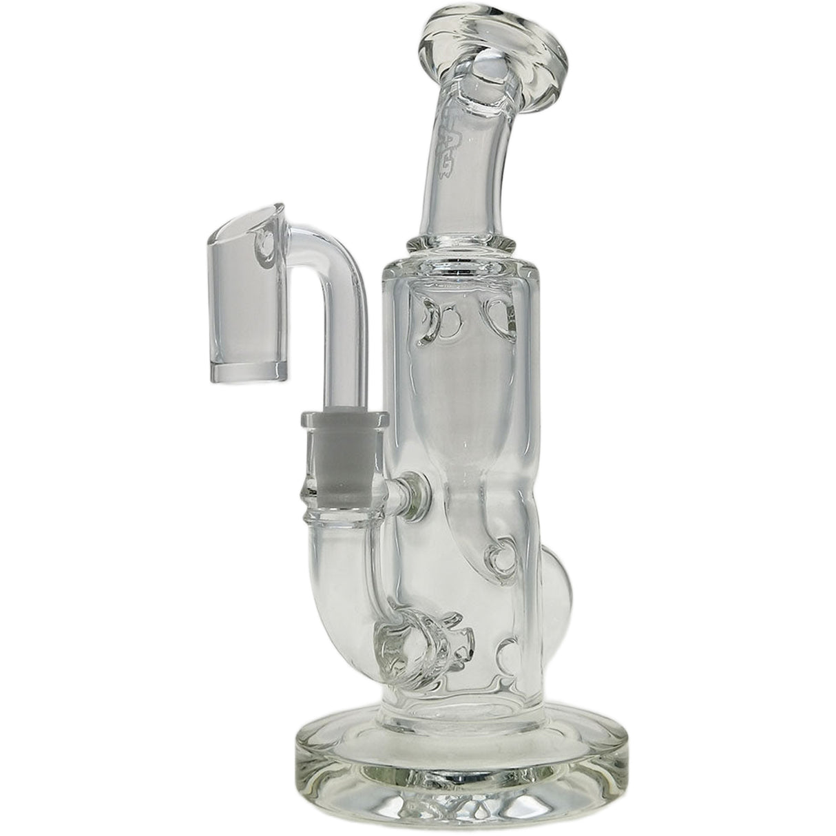 Thick Ass Glass 7" Mini Klein Bong - Hammer Head Perc, 10mm Female, 4mm Thick