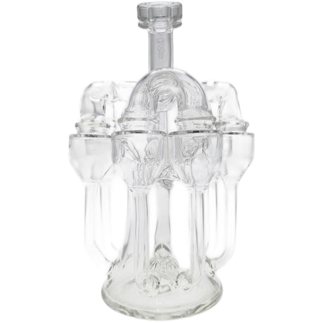 Thick Ass Glass 8" Inline Sextuple Recycler Dab Rig - 14MM Female Joint