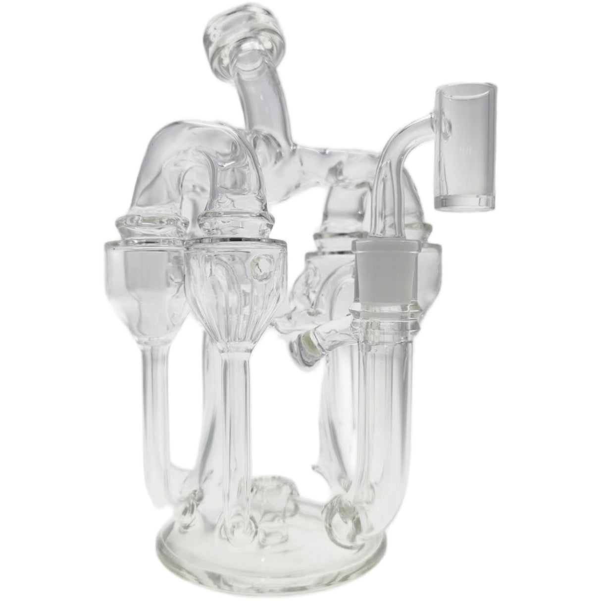 Thick Ass Glass 8" Inline Sextuple Recycler Dab Rig - 14MM Female Joint