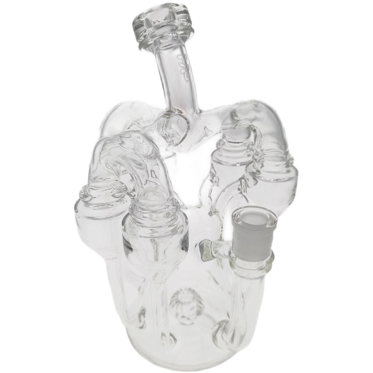 Thick Ass Glass 8" Inline Sextuple Recycler Dab Rig - 14MM Female Joint