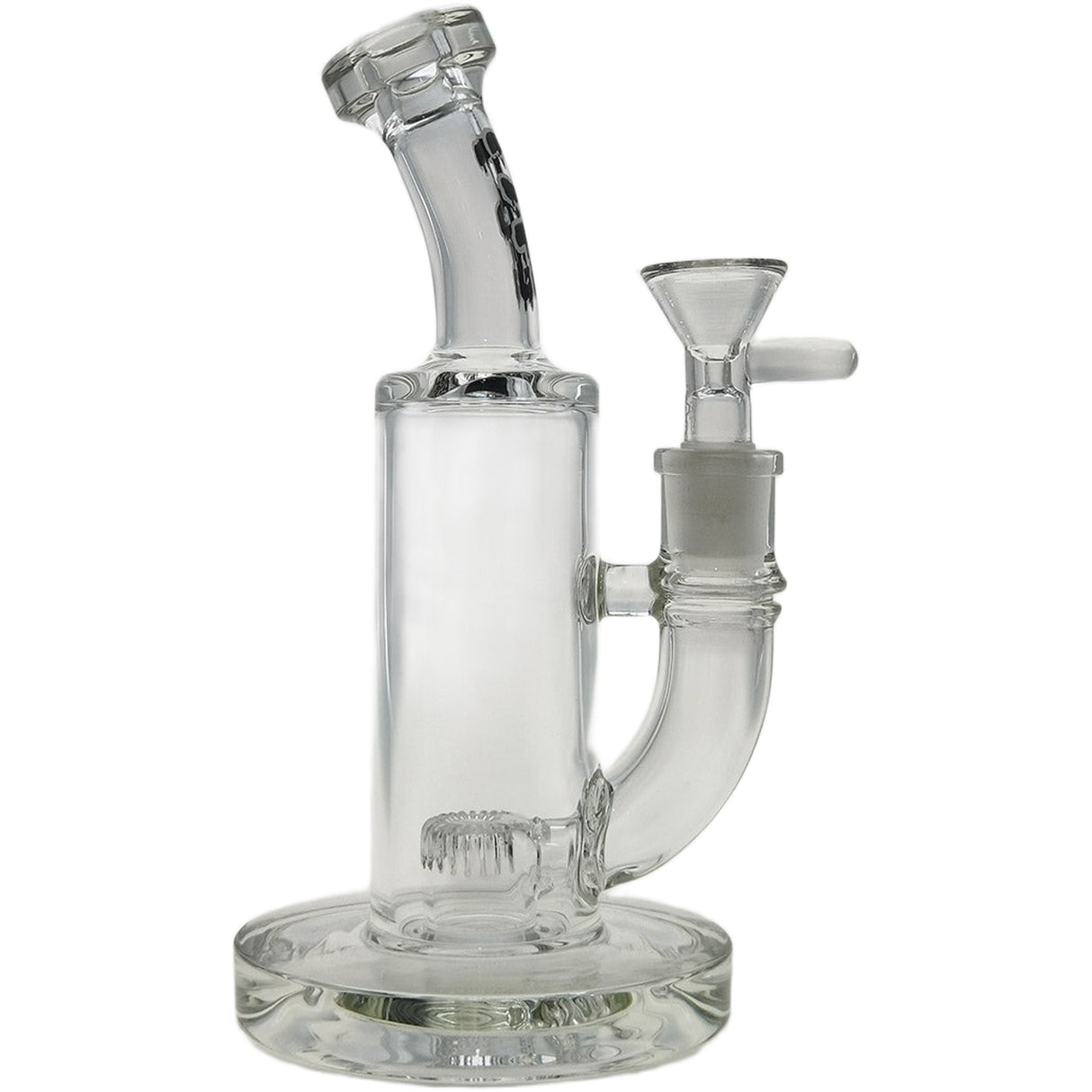 Thick Ass Glass 8" Super Slit Puck Bong with Bent Neck & Showerhead Percolator