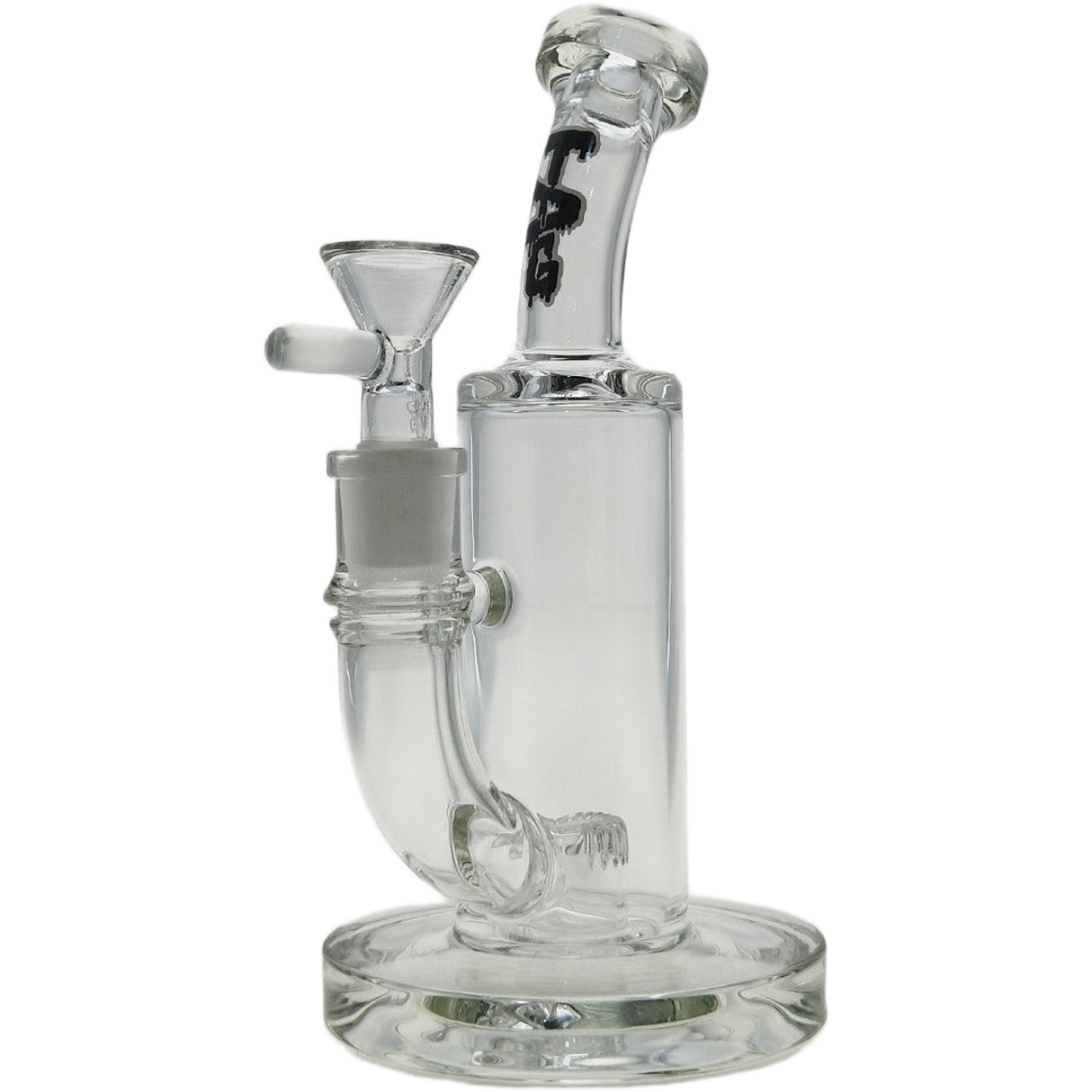 Thick Ass Glass 8" Super Slit Puck Bong with Bent Neck & Showerhead Percolator