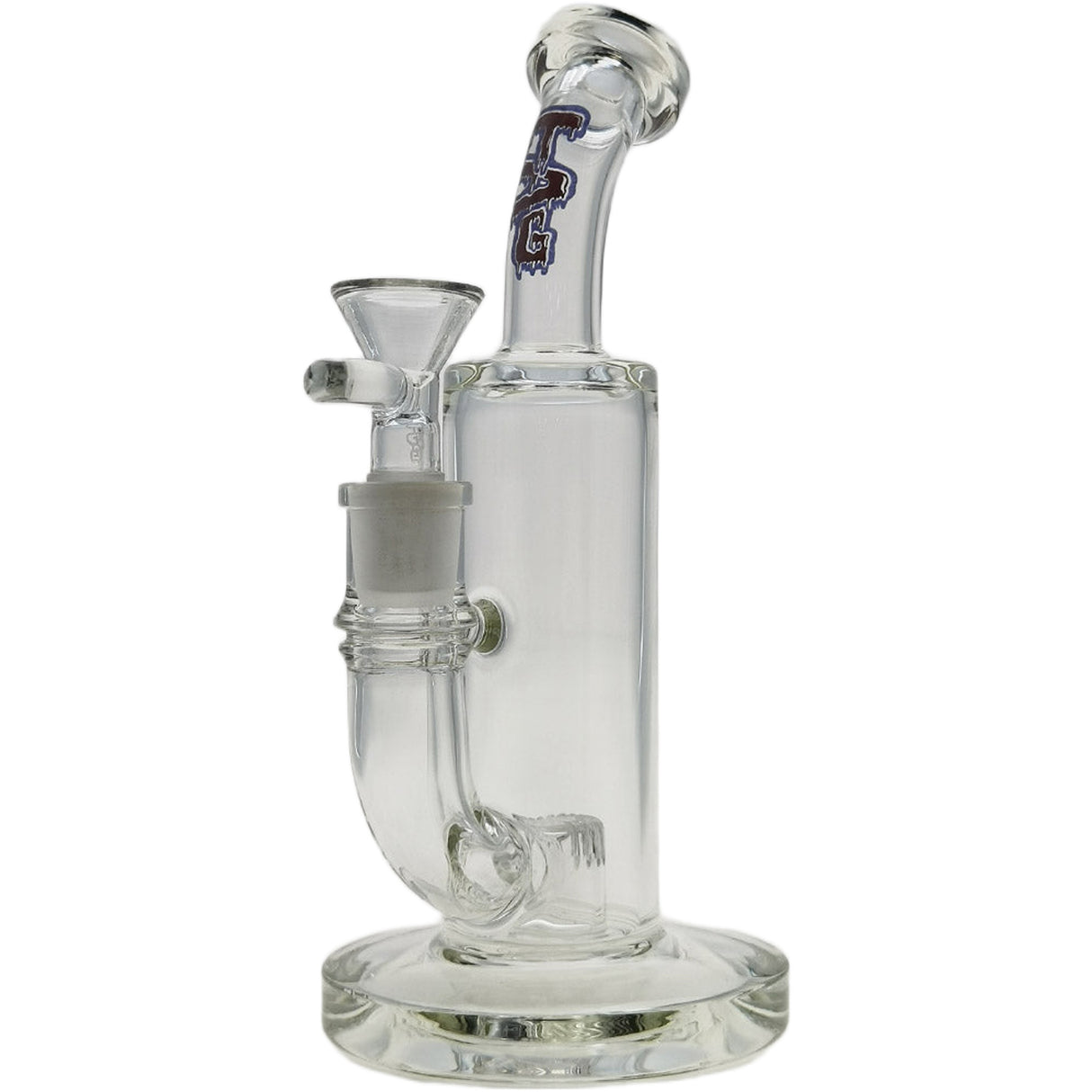 Thick Ass Glass 8" Super Slit Puck Bong with Bent Neck & Showerhead Percolator