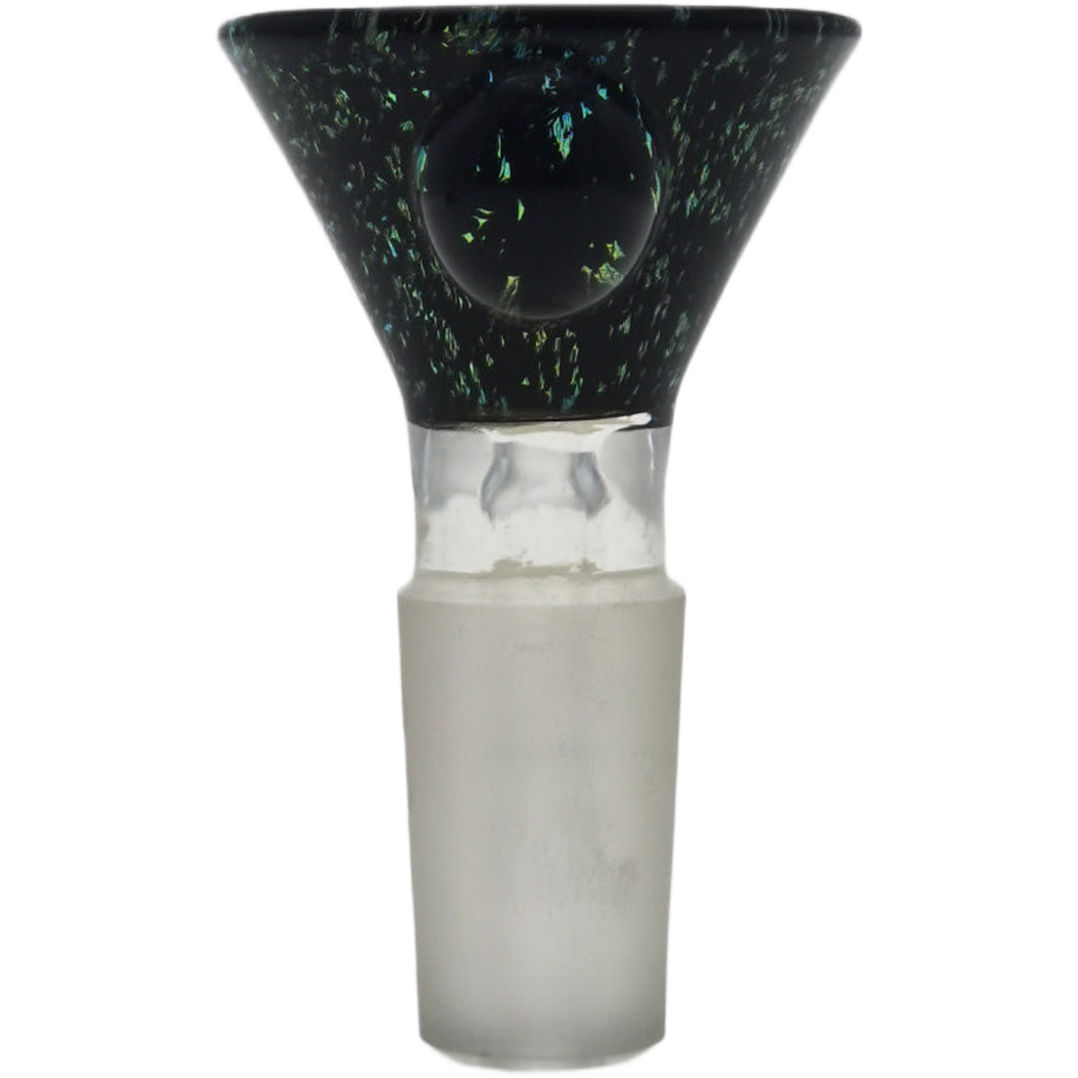 Thick Ass Glass Artistic 14MM Male Single Hole Slide with Multi-Marble Grip
