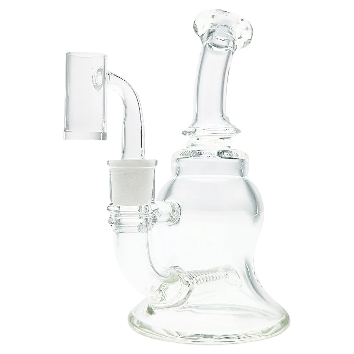 Thick Ass Glass 6.5" Bellow Bubble Dab Rig 50x7MM - Smooth In-Line Perc, 14MM Female