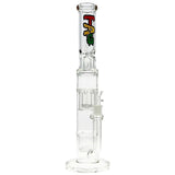 Thick Ass Glass 19" Rasta Double Showerhead Percolator Bong with Helical Splash Guard