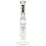 Thick Ass Glass 19" Rasta Double Showerhead Percolator Bong with Helical Splash Guard