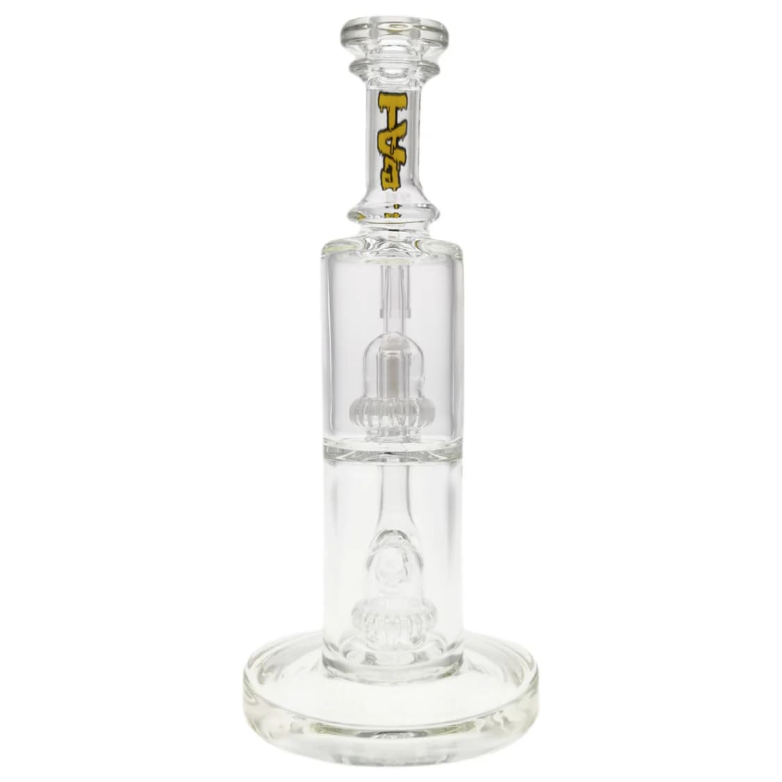 Thick Ass Glass 9" Vibrant Yellow Bent Neck Bong w/ Double UFO Perc