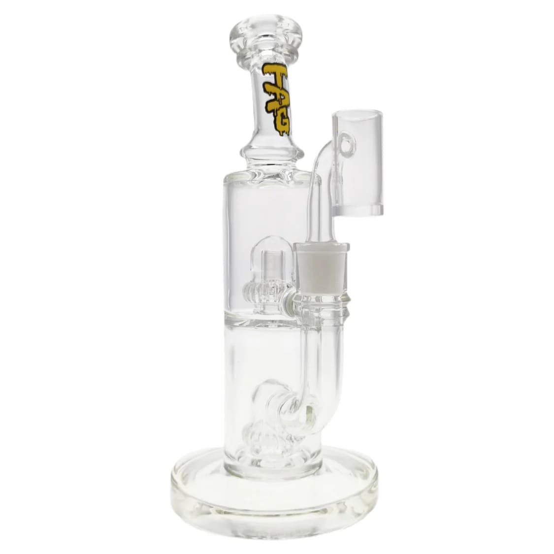 Thick Ass Glass 9" Vibrant Yellow Bent Neck Bong w/ Double UFO Perc