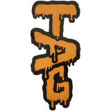 Thick Ass Glass Vibrant Wavy Label Sticker 3.5"x2" - Rasta/Tie Dye/Yellow