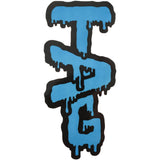 Thick Ass Glass Vibrant Wavy Label Sticker 3.5"x2" - Rasta/Tie Dye/Yellow