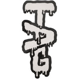 Thick Ass Glass Vibrant Wavy Label Sticker 3.5"x2" - Rasta/Tie Dye/Yellow