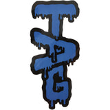 Thick Ass Glass Vibrant Wavy Label Sticker 3.5"x2" - Rasta/Tie Dye/Yellow