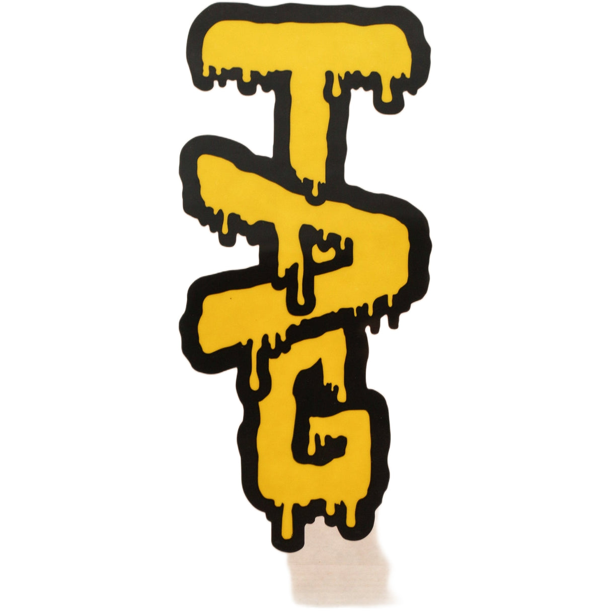 Thick Ass Glass Vibrant Wavy Label Sticker 3.5"x2" - Rasta/Tie Dye/Yellow