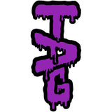 Thick Ass Glass Vibrant Wavy Label Sticker 3.5"x2" - Rasta/Tie Dye/Yellow