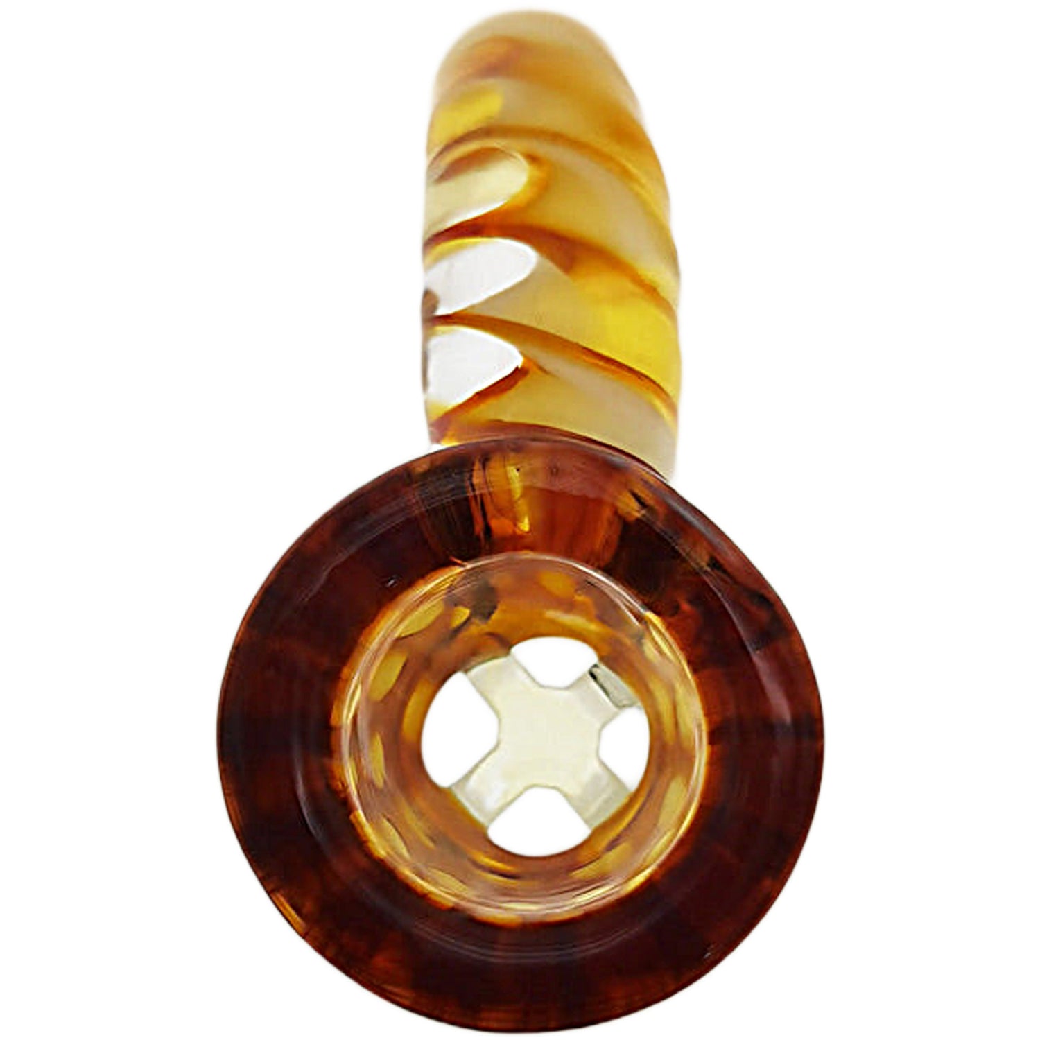 Thick Ass Glass 4-Hole Disc Screen Bong Slide w/ Horn Handle