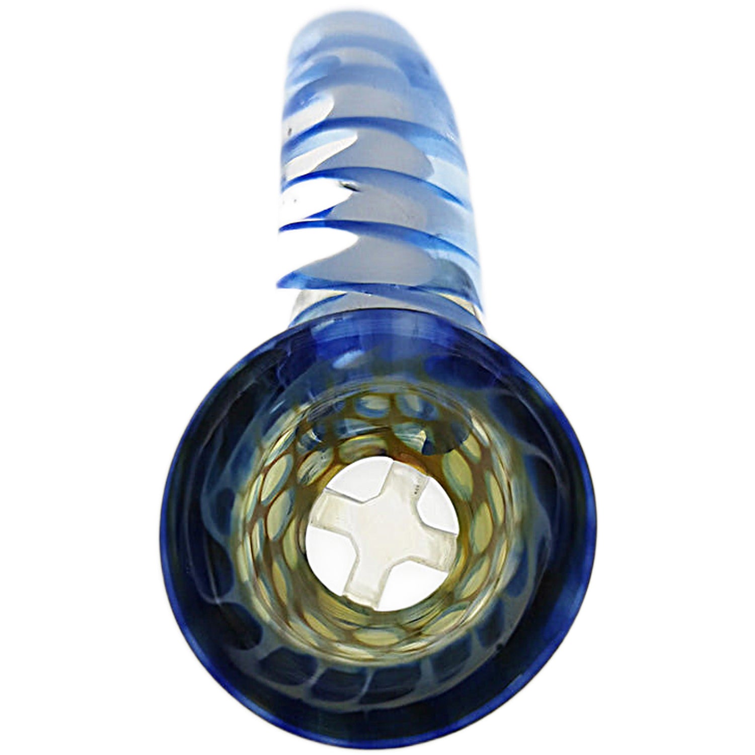 Thick Ass Glass 4-Hole Disc Screen Bong Slide w/ Horn Handle
