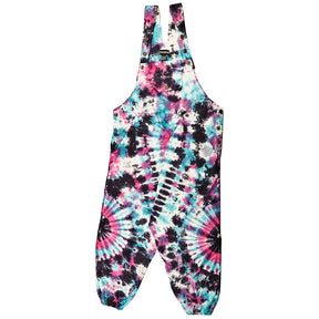 ThreadHeads Multicolor Tie Dye Overalls, 39" Front View on White Background