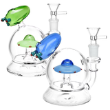 Toke Me To Your Weeder UFO Glass Water Pipe | 5" | 14mm F | Colors Vary