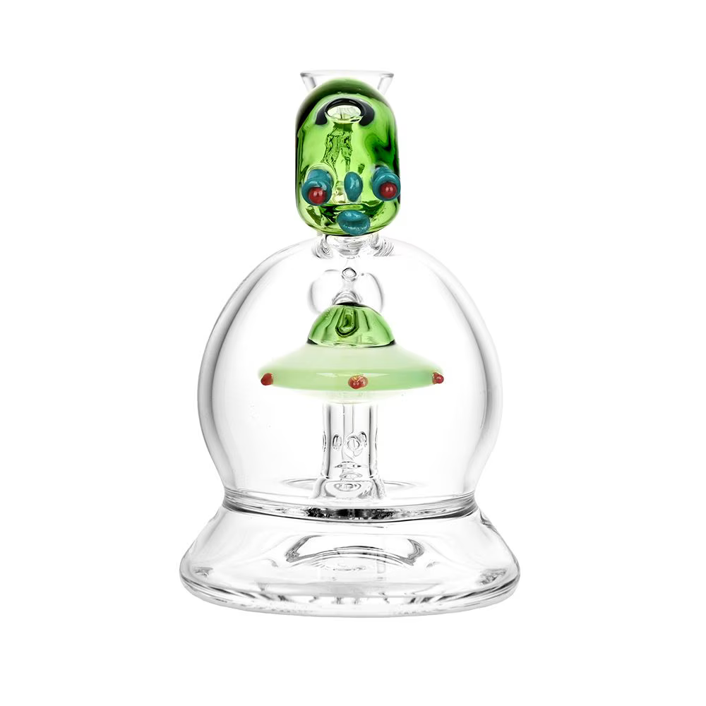 Toke Me To Your Weeder UFO Glass Water Pipe | 5" | 14mm F | Colors Vary