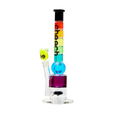 Cheech Glass 18" Rainbow Glycerin Water Pipe with 14mm Female Joint on White Background
