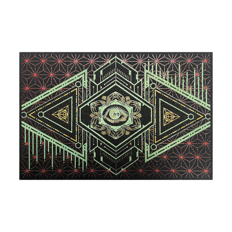 East Coasters 18" Dab Mat with Tribal Aztec Design, Protective Non-slip Surface, Top View