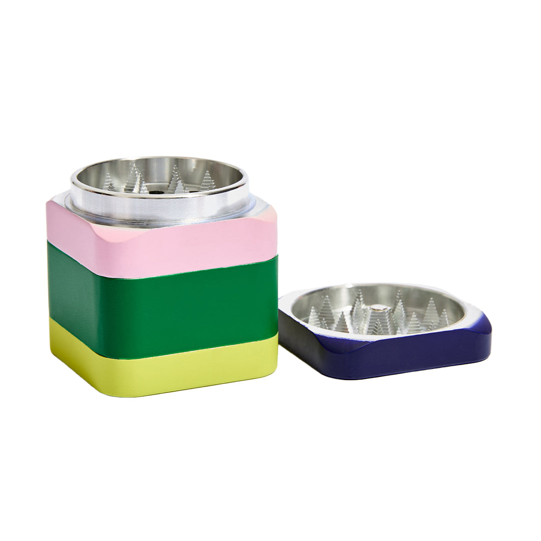 Edie Parker Colorblock grinder kief catcher compartment