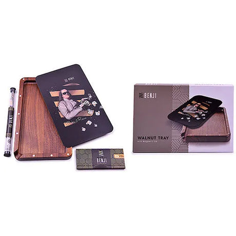 Benji Walnut Tray with Magnetic Lid Kit Make it Rain open