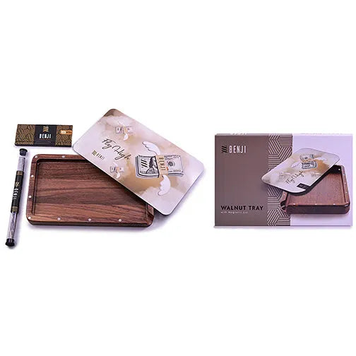 Benji Walnut Tray with Magnetic Lid Kit Fly High open