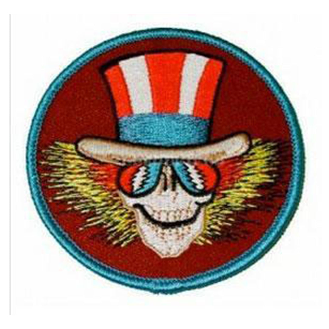 ThreadHeads Grateful Dead Uncle Sam Skeleton Patch - Vibrant Embroidery, Front View