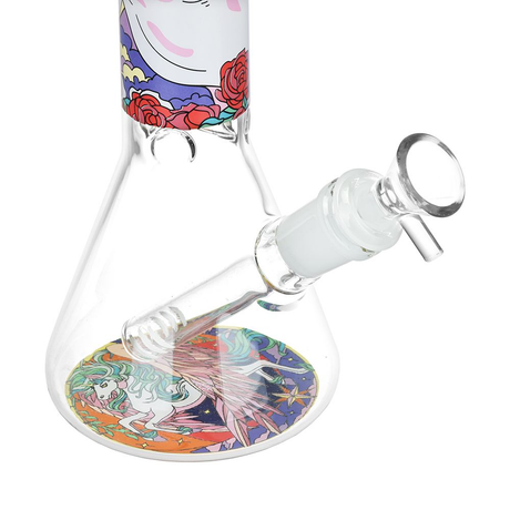 Unicorn Glass Beaker Water Pipe | 10" | 14mm F | Colors Vary