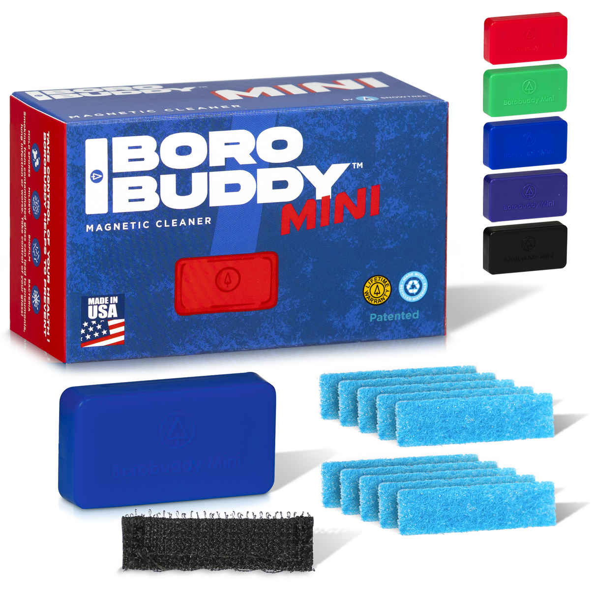 BoroBuddy Mini Magnetic Cleaner by Snowtree with Color Variants and Packaging