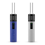 Arizer Air SE Dry Herb Portable Vaporizers in Blue and Silver - Front View with Extended Mouthpieces