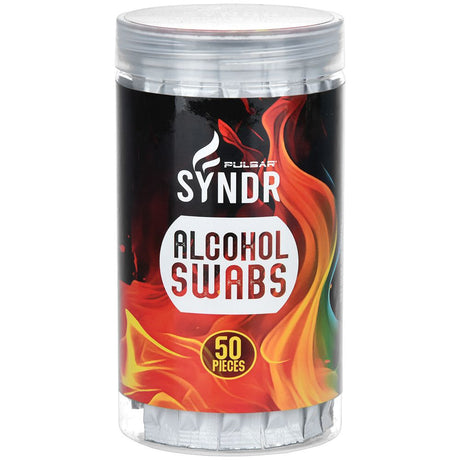 Pulsar SYNDR Alcohol Swabs 50ct Tub for Cleaning, Front View on White Background