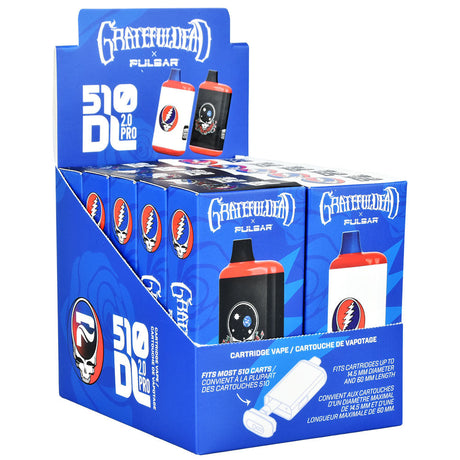 Grateful Dead x Pulsar 510 DL 2.0 Pro Vape Bar with packaging, front view, 1000mAh battery