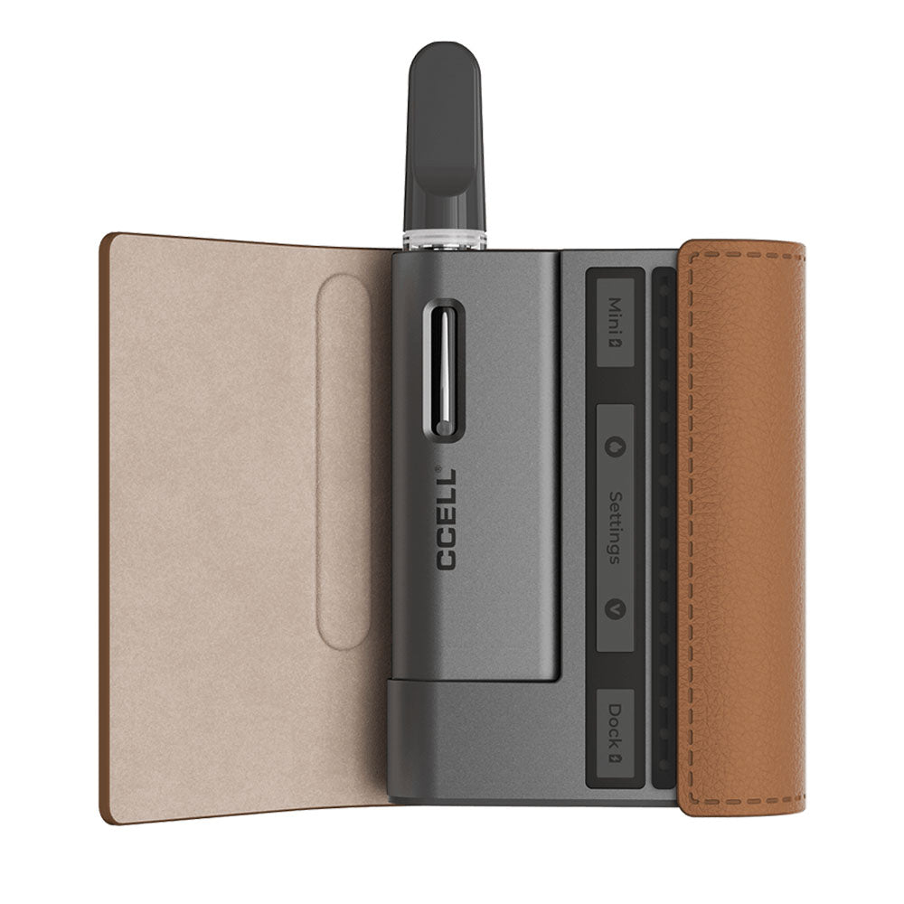 CCELL Fino 510 Cartridge Battery with 1190mAh, front view on white with tan case
