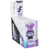 Lookah Tie Dye Bear 510 Battery Display Box, 500mAh, Purple Variant, Front View